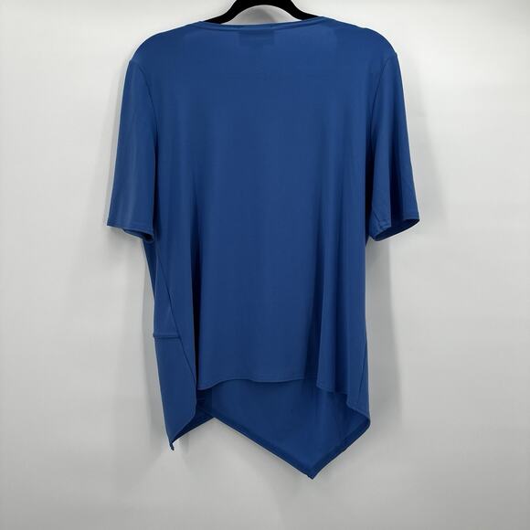 Joseph Ribkoff Top Shirt Tunic Womens 10 Blue Slinky Office Career Stretch - Picture 4 of 9